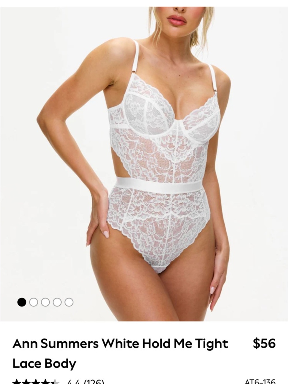 Ann Summers White Lace Bodysuit Chemise